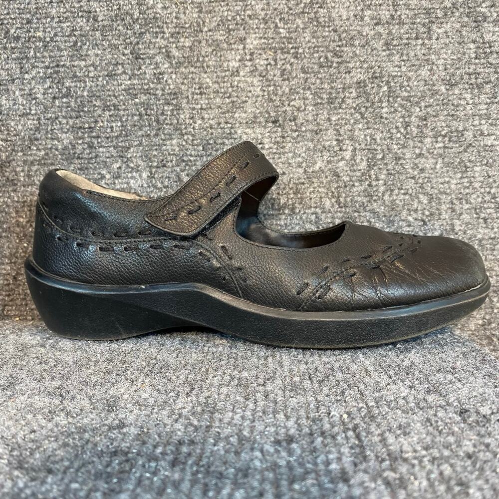 ZIERA Black Leather Mary Jane Shoes Gummibear Womens 8 Super Support Insoles